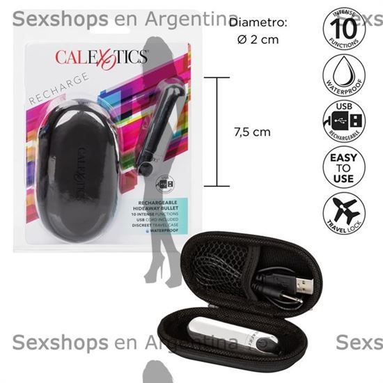 Bala vibradora recargable USB con estuche para viaje